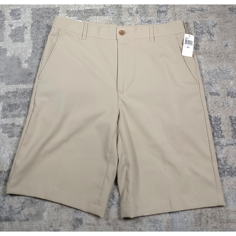 NWT IZOD Men's Sport Flex Khaki Chino Straight Fit Stretch Golf Shorts Sz 31x9.5